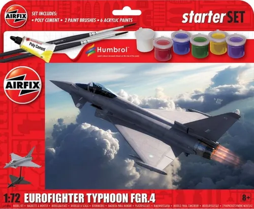 Airfix A55016 Eurofighter Typhoon FGR.4 Starter Set 1/72 - Flugzeug Bausatz im Maßstab 1:72, ideal für Einsteiger und Modellbau-Enthusiasten, enthält alles für den perfekten Start.
