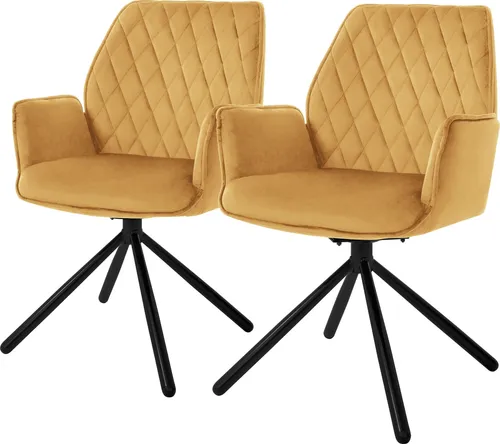 ML-Design Drehbare Esszimmerstühle mit Armlehne, Senf in gelb von ML DESIGN