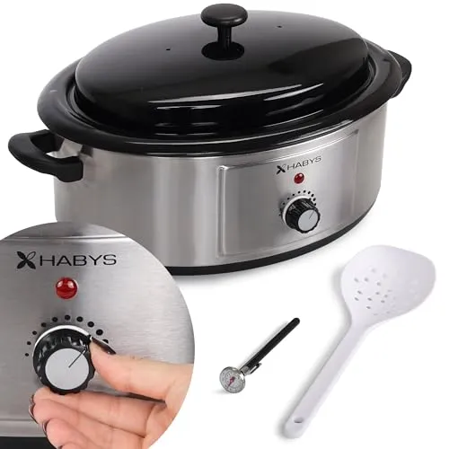 Habys Hot Stone Steinerwärmer 6L | Professionelles Wärmegerät für Massage und Therapie - Wärmegeräte: Der Habys Hot Stone Steinerwärmer bietet schnelles Erwärmen und präzise Temperaturkontrolle für eine sichere Hot Stone Massage. Aus rostfreiem Stahl, inkl. Schöpfkelle und Thermometer für optimale Handhabung.