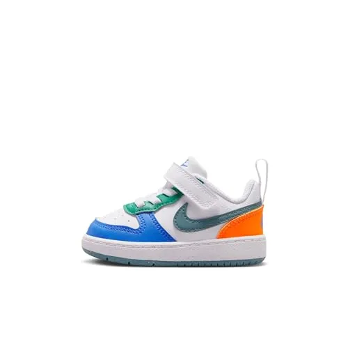 Nike Court Borough Low Recraft Schuh für Babys und Kleinkinder, White/Mineral Slate-Malachite, DV5458-140, 27 EU (10C US) - Flexibler Komfort für aktive Kinder: Der Schuh unterstützt die natürliche Bewegung mit einem modernen Design aus recycelten Materialien. Mit elastischen Schnürsenkeln leicht anzuziehen und ideal für den täglichen Einsatz.
