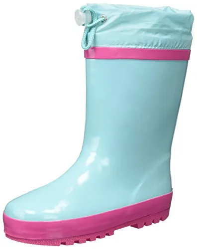 Playshoes Unisex Kinder Naturkautschuk Gummistiefel, turquoise 24/25 - Gummistiefel für Kinder mit warmem Innenfutter, ideal für nasse Tage. Robuste, wasserdichte Matsch-Stiefel mit starkem Profil und Reflektoren für zusätzliche Sicherheit.
