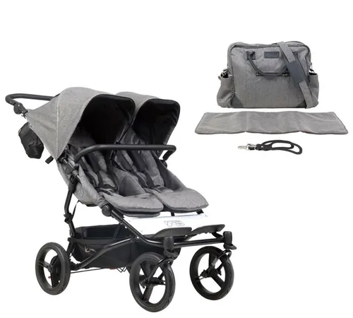 Mountain Buggy Zwillingswagen Duet V3.2 Luxury inkl. Wickeltasche herringbone