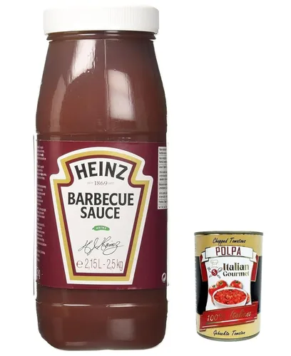 Heinz Salsa Barbecue BBQ Sauce Mit Rauchigen Geschmack 2,5Kg+Italian Polpa 400g