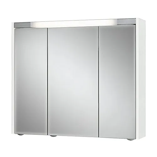 Jokey Spiegelschrank Sarto III mit LED Beleuchtung - Spiegelschränke fürs Bad: Moderner Spiegelschrank mit integrierter LED-Beleuchtung und praktischem Stauraum hinter drei Spiegeltüren. Made in Germany, langlebig und leicht zu reinigen.
