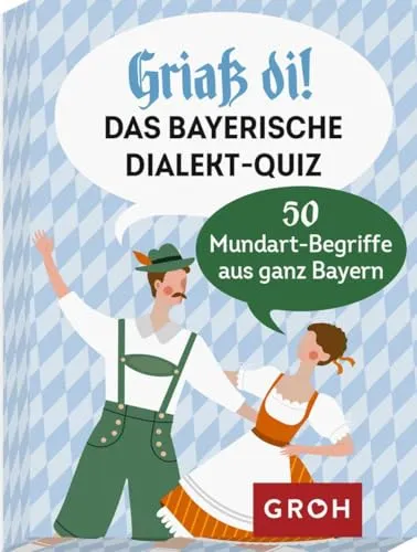 Griaß di! Das bayerische Dialekte-Quiz: 50 Mundart-Begriffe aus ganz Bayern | Kartenspiel (Verstehst du ...? Lustiges Dialekte Quiz-Kartenspiel)