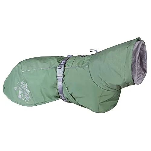 Hurtta Extreme Warmer V2 - Grüner Wintermantel für Hunde, Größe 65 cm - Hundemäntel mit innovativer, körperwärmereflektierender Innenbeschichtung und wasserdichtem Material für optimalen Kälteschutz und Sicherheit bei Dunkelheit.