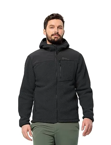 Jack Wolfskin Kammweg Pile FZ Herren Fleecejacke - Schwarz - XL - Funktionsjacke aus weichem Fleece, ideal für Outdoor-Aktivitäten und bietet hervorragende Wärmeisolierung.