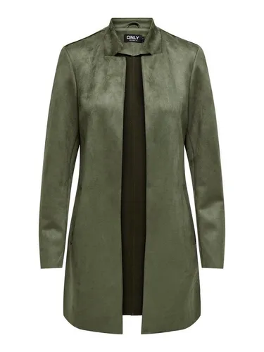 ONLY ONLSOHO FAUX SUEDE COATIGAN CC LIFE Kalamata S - Stylischer Mantel aus künstlichem Wildleder mit Fly-Away Kragen und recyceltem Polyesterfutter für hohen Tragekomfort - ideal für Outdoor-Aktivitäten.
