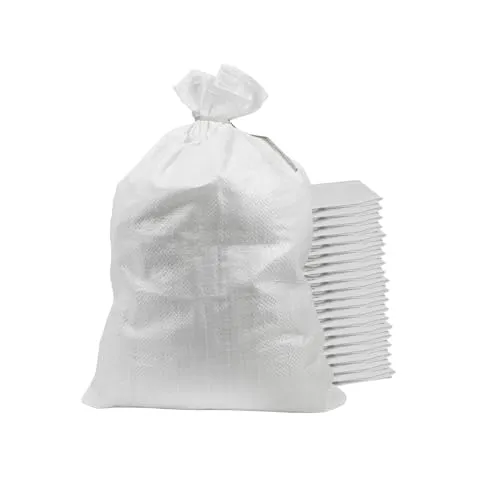 Dönges 20 x Sandsack 40 x 60 cm | Weißer PP Gewebesack mit Band | Beschwerungssack, Säcke für Sandsäcke, Überschwemmungsschutz, Hochwasserschutz | Leere Säcke zum Befüllen