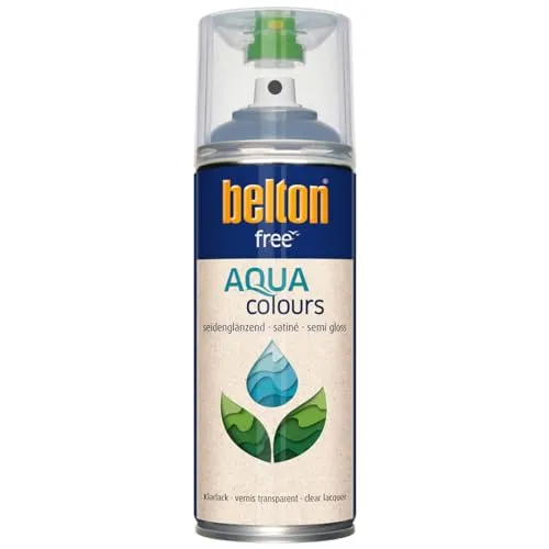 belton free Wasserlack Klarlack seidenglänzend, farblos, 400 ml - Geruchsneutral - Lacke, wasserbasiert und geruchsneutral für Innen und Außen. Bietet dauerhaften Schutz mit schneller Trocknung und feiner Zerstäubung für ein optimales Spritzbild.