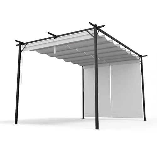 blumfeldt Pavillon 3x4m - Robuster Pavillon mit wetterfestem Polyesterdach und seitlichen Jalousien für ganzjährigen Schutz und Privatsphäre im Freien. Stabiler pulverbeschichteter Stahlrahmen sorgt für hohe Tragfähigkeit.