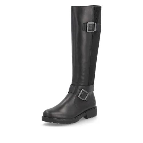 Remonte Damen R6593 Stiefel, Schwarz, 37 EU - Wanderschuhe aus echtem Leder mit Komfortweite und herausnehmbarer Einlegesohle für optimalen Tragekomfort bei jedem Abenteuer.