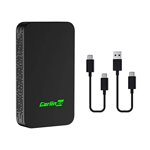 Carlinkit 5.0 Wireless CarPlay und Android Auto Adapter - Digital Media-Receiver: 2-in-1 kabelloser Adapter für einfaches Streaming von Apple CarPlay und Android Auto, verwandelt kabelgebundene Verbindungen in kabellose Freiheit.