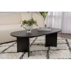 Stylish Black Coffee Table 119 cm – Hanah Home - Beistelltische fürs Wohnzimmer, aus 100% melaminbeschichtetem Spanholz, kratz- und schmutzresistent für lange Haltbarkeit.