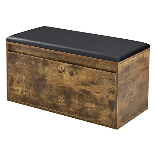 [en.casa] Sitzbank Degerfors mit Schublade - Drohnen Zubehör – Praktische Schuhbank mit integrierter Schublade für bis zu drei Paar Schuhe und gepolstertem Sitzkissen für maximalen Komfort.