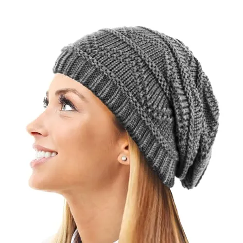 TOSKATOK Damen Wunderschöne Knit Slouch Wintermütze/Beanie (11 Farben verfügbar)