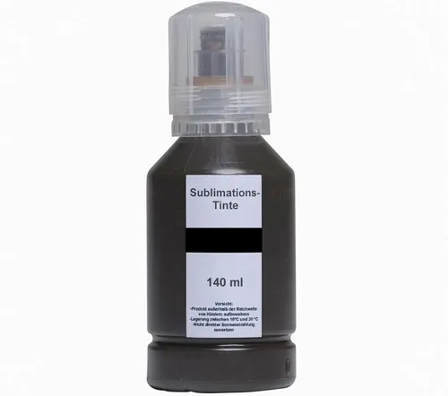 ✅ 140 ml SUBLIMATIONSTINTE SCHWARZ BLACK für Epson Ecotank 103, 104