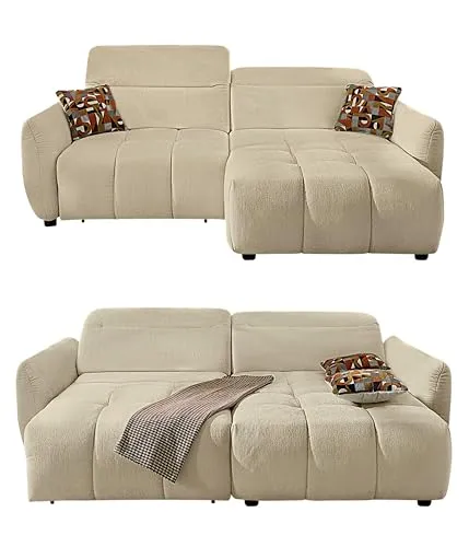 Ecksofa B260 mit elektrischer Sitztiefenverstellung - Sofas & Couches mit individuell einstellbarer Sitztiefe bis 60 cm und USB-A & USB-C Ladefunktion für maximalen Komfort und modernes Design. Jetzt zum Super-Preis!