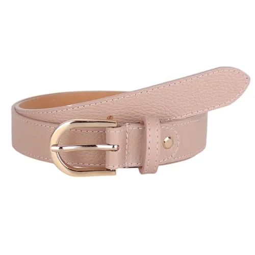 MIRROSI Ledergürtel Damen Herren Gürtel, Made in Italy, 3cm breit (Rosa (Goldene Schnalle), 90cm)