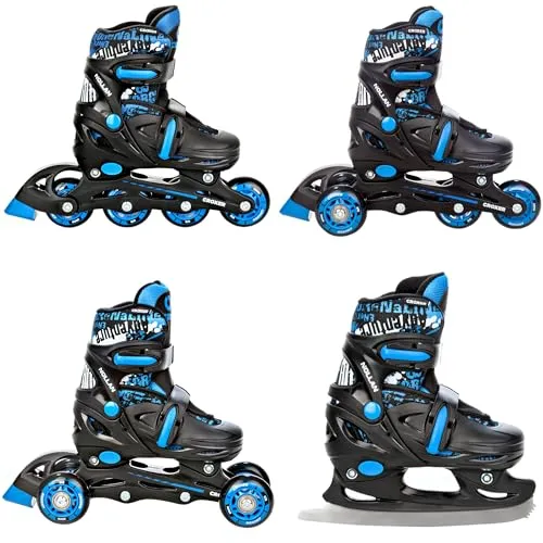 CROXER 4in1 Inline Skates Triskates Rollschuhe Schlittschuhe für Kinder
