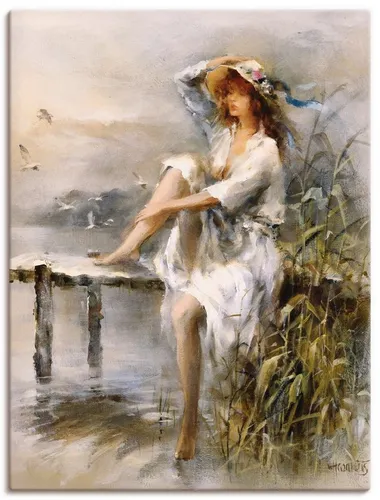 Artland Wandbild Wasserseite, Frau (1 St), als Leinwandbild, Poster in verschied. Größen