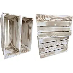 sunnypillow Holzkiste Holzkisten in vielen Farben zur Auswahl, 4er Set 50x20x30cm grau