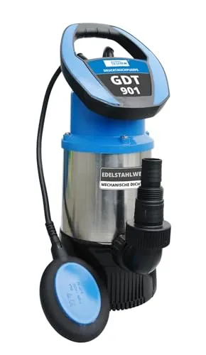 Güde Drucktauchpumpe GDT 901 (800 W, 5500 l/h, Förderhöhe 30 m, Druck max. 3 bar, variabel einstellbarer Schwimmerschalter, Edelstahlmantel, 3 Laufräder aus Noryl, 10 m Anschlusskabel, Thermoschutz)