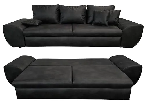 luma-home Big-Sofa 18010 mit Bettfunktion und Stauraum - Big Sofa mit 275 cm Breite, ideal als Gästebett mit geräumigem Bettkasten und hochwertiger Wellenunterfederung für optimalen Sitz- und Schlafkomfort.