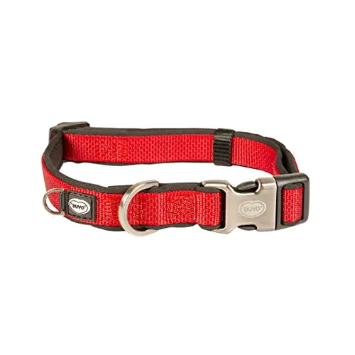 duvoplus, Ga me Explor North, bequemes und zeitgenössisches Hundehalsband, Größe 35 – 55 cm/20 mm, Rot, ideal für Spaziergänge und abenteuerliche Expeditionen