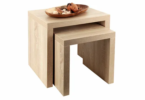 Satztisch Sonoma Eiche – Modern und Vielseitig - Tische & Stehtische: 2 Satztisch in edler Holzoptik, ideal für Wohnzimmer, bietet praktische Ablagefläche und modernes Design.
