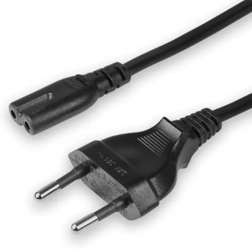 odedo 3,0m Netzkabel Stromkabel Strom Kabel Stecker Typ C Eurostecker auf C7 Buchse Euro-Netzkabel Kleingerätekabel für TV DVD Blu-Ray Drucker Mac Stärke bis 250Volt 2.5A 625 Watt - Schwarz 3m
