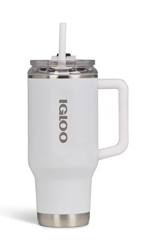 IGLOO Thermobecher Travel Mug 32 – 900 ml Edelstahl Isolierbecher, auslaufsicher & kohlensäuregeeignet - Doppelwandiger Edelstahl-Isolierbecher mit hervorragender Isolierung. Hält Getränke 12h heiß & 48h kalt. Ideal für unterwegs, robustes Design und ergonomischer Griff für höchsten Komfort.