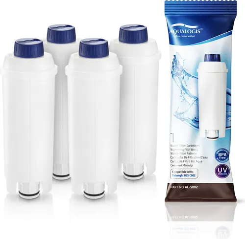 Aqualogis Al-S002 Filter für Delonghi Espressomaschine Ersatz DLSC002 4 Stk - Kompatibel mit Delonghi Magnifica S, Eletta Explorer - Wasserfilter