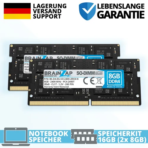 16GB DDR4 RAM PC4-2400T SO-DIMM 2Rx8 2400 MHz 1.2V Notebook Laptop (2x 8GB)