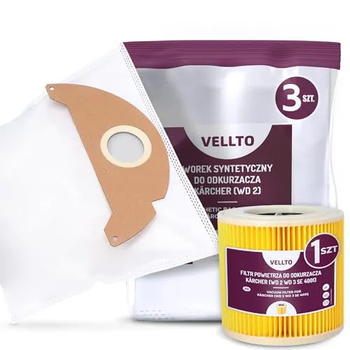 3x Staubsaugerbeutel Kompatibel mit Kärcher 6.904-322.0 WD2 MV2 SE2001 SE3001 A 2000 2003 2004 2054 2099 WD 2200 2210 2240 2250 Ersatzbeutel Staubbeutel mit Patronenfilter Filter