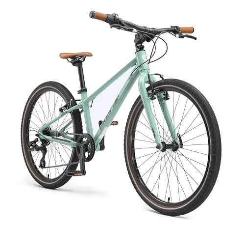 BIKESTAR Leichtgewicht Kinderfahrrad 24 Zoll - Ultra Leicht und Ergonomisch - Kinderfahrrad für 8-9 Jahre, nur 8.8 kg schwer, mit 8-Gang Shimano-Schaltung für optimalen Fahrspaß und Sicherheit.