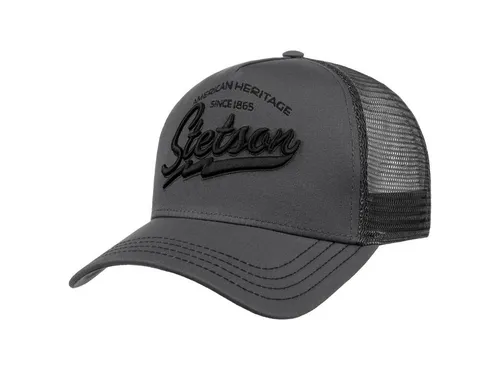 Stetson Trucker Cap Snapback grau - Trucker Cap in grau, größenverstellbar für perfekten Sitz und ideal für Freizeit und Outdoor-Aktivitäten.