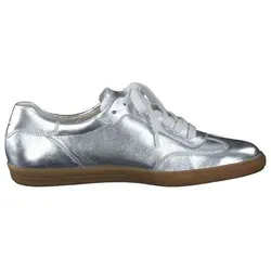 Paul Green Damen Sneaker – Silber Low-Top Schnürer - Damen-Sneaker aus hochwertigem Leder mit TENCEL Fasern, ideal für Freizeit und Alltag, mit flacher Laufsohle für besten Komfort.