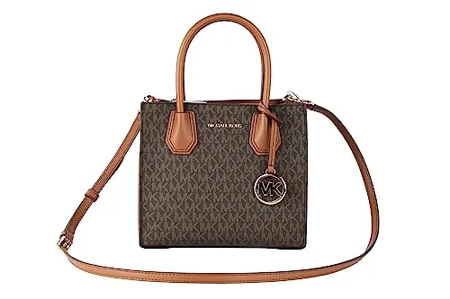 Michael Kors Damen Mercer Ranzen - Braun, stilvoller Polyester-Leder-Mix mit multifunktionalen Taschen und individuellem Stofffutter