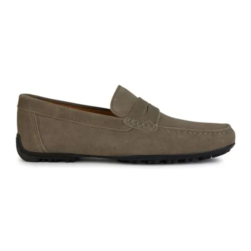 Geox Herren U KOSMOPOLIS + Grip Moccasin, Taupe, 44 EU - Slipper & Mokassins für Herren, leicht anzuziehende Schuhe mit hervorragendem Tragekomfort für den ganzen Tag
