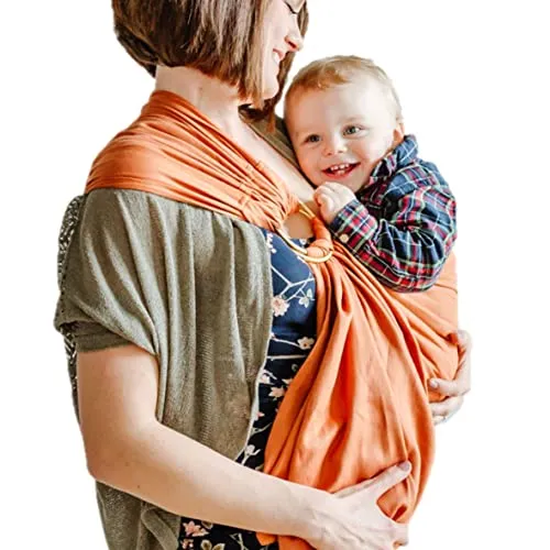 Shabany® - Ring Sling Tragetuch - 100% Bio Baumwolle - Babybauchtrage für Neugeborene Kleinkinder bis 15 KG - inkl. Baby Wrap Carrier Anleitung - rot (loves)