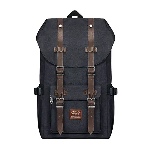 KAUKKO Rucksack für Damen und Herren mit Laptopfach 15 Zoll – 22L, Schwarz