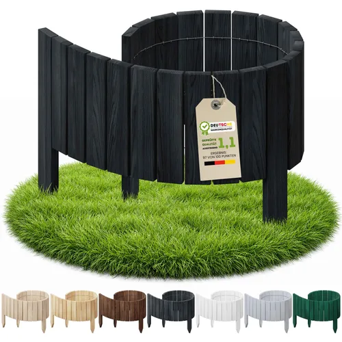 Floranica Flexible Beeteinfassung 10 x 100 cm Black Rasenkante Beetumrandung Gartenzaun Steckzaun Holzzaun Rollboarder