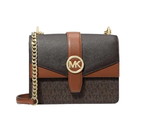 Michael Kors Greenwich Umhängetasche für Damen, kleine Umhängetasche, Braun, Small