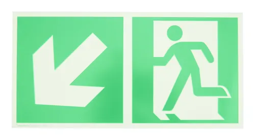 SafetyMarking Rettungsschild, Rettungsweg links ab 30 x 15 cm, Aluminium, nachleuchtend - 15.3044