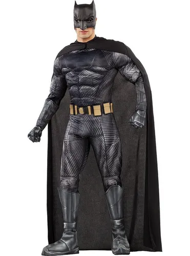Funidelia Offizielles Batman Kostüm für Herren - Dunkler Ritter Verkleidung XL - Kostüm-Outfits für Erwachsene, inklusive Anzug mit Muskeln, Umhang und Maske. Perfekt für Karneval, Halloween und Kostümpartys – werde zum Superhelden von Gotham!