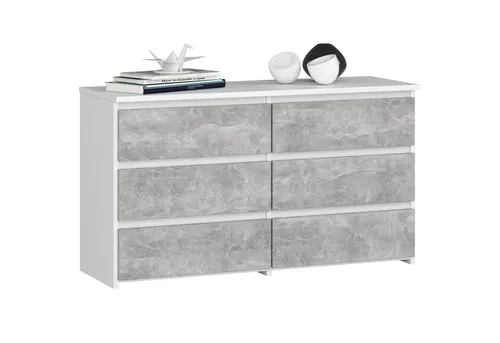 Raumhirsch Kommode Weiß, 6 Schubladen, Modernes Design für Wohnzimmer