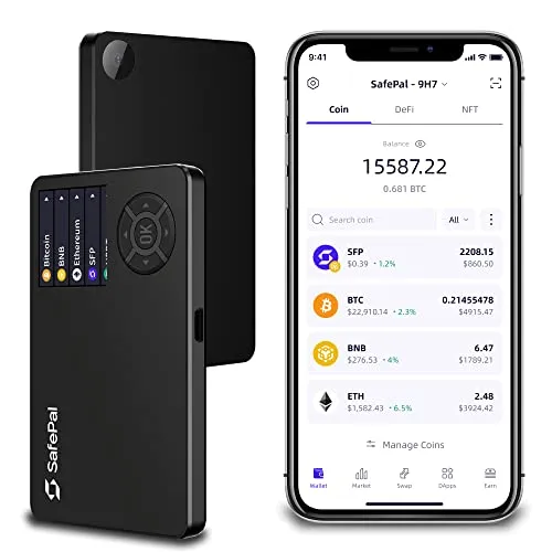 SafePal S1 – Cryptocurrency Hardware Wallet, sichere Aufbewahrung privater Schlüssel, Kühlspeicher für Bitcoin, Ethereum und mehr Tokens, NFTs, Seeds und Krypto-Assets