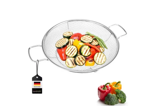 bremermann Grillguthalter Grillkorb rund // Edelstahl Ø ca. 30 cm // 2 Griffe, Edelstahl, (1-St)
