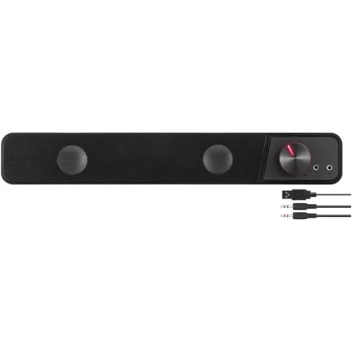 Speedlink BRIO Stereo Soundbar - Exzellente Audioqualität mit 12 Watt, kompakt und platzsparend für perfekten Sound am PC